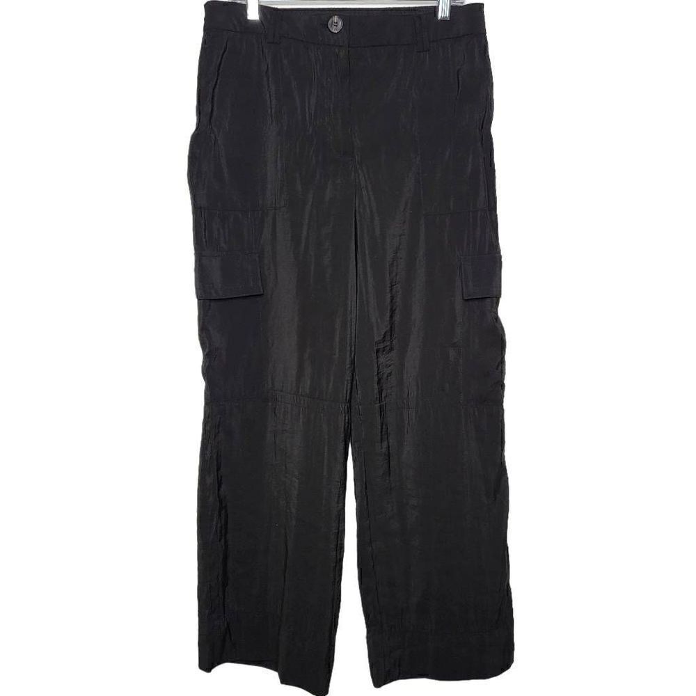 Maison d'Amelie Wide Leg Black Cargo Utility Pants Size Large